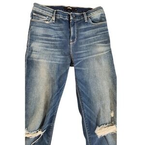Hudson Jeans Women 29 NICO RIVIERA MID-RISE Tally Skinny Crop RAW‎ HEM CIGARETTE